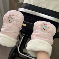 시월에인절 유모차 장갑 방한 핸드머프, 1개, 핑크