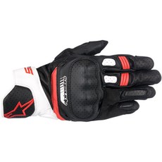 Alpinestars SP-5 GLOVES 皮革防摔手套 透氣 短手套 可觸控 通風, 黑白紅, 1個
