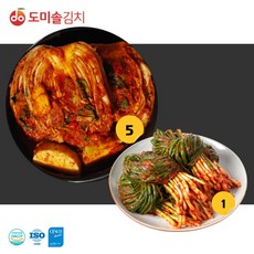 [도미솔김치] 도미솔 포기김치5kg+파김치1kg, 1세트