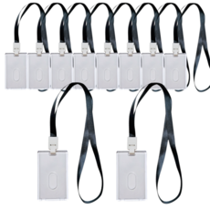 오피스연 사원증 케이스 카드 목걸이 출입증 명찰, 10개, 블랙