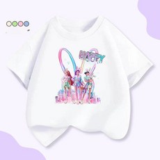 KPOP 데몬헌터스 반팔티 주니어 아동 여름 티셔츠 초등학생 캐릭터 반팔 편한 등교의류