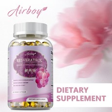 레스베라트롤 캡슐 1600mg - 노화 방지 두뇌 지원 에너지 및 지구력 향상, 1개, 60정