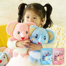 베이비락 하코 핑코 코끼리 애착인형, 블루(하코)+핑크(핑코), 1개