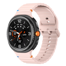 밴드톡 갤럭시워치8 호환 40mm/44mm/8클래식 46mm 스포츠 실리콘 컬러풀한 스티치 스트랩, 핑크색, 1개