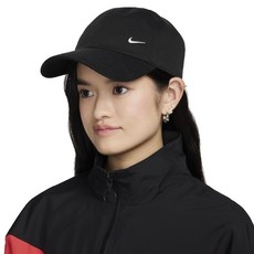 NIKE U NK CLUB CAP U CB SM SWSH 運動帽, FZ5698010(黑),S, 黑