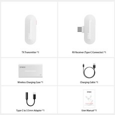 정시출고 환불보장 SYNCO P1L 무선 마이크 시스템 2.4GHz 실시간 보컬 스튜디오 콘덴서 iPad 전화, [02] P1 T White, 한개옵션1