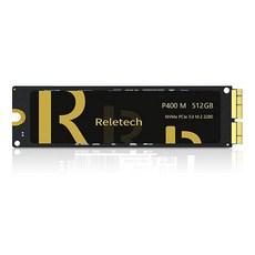 Reletech 512GB NVMe M.2 Gen 3x4 업그레이드 솔리드 스테이트 드라이브 최대 2200MB/s 읽기 및 1650MB/s 쓰기 맥북 에어(2013-2017년, Reletech 512GB NVMe M.2 Gen 3x