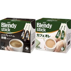 에이지에프 블렌디 스틱 에스프레소 오레 라이트 슈가 인스턴트 커피, 1세트, 60개입, 1L