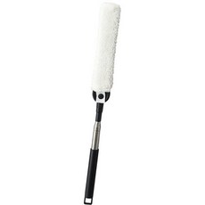 伸縮式空調清潔刷 可彎曲除塵刷 附贈替換布套 適用於空調、百葉窗清潔, 白色, 1個