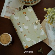 奇語 手工布藝手賬本, 1個, A6活頁大鵝牛皮紙頁, A6活頁大鵝牛皮紙頁