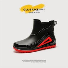 OLA-SPACE 中大童韓版厚底防滑雨鞋，戶外百搭防水膠鞋