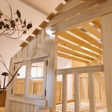 男孩樹屋實木公主床帶滑梯孩子秘密基地小房子高架床可定製, 1個