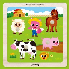 꼭지 조작 가축 퍼즐 아동용 P396 목재 어린이