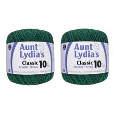 Aunt Lydia's 크로셰 실 - 사이즈 10 포레스트 그린 (2팩)