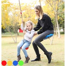 원반그네 실내 및 실외 가정용 휴대용 원형 그네 하중 120kg, 블루 디스크 꽃잎 빔 패키지