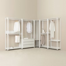 포더홈 이든 철제 드레스룸 옷장 행거, 블랙오크