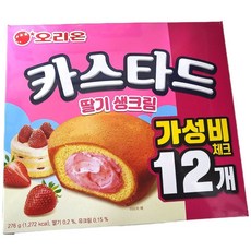 오리온 카스타드 딸기 생크림 달콤 상큼한, 276g, 11박스