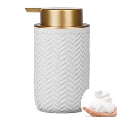 포밍 디스펜서 골드 비누 펌프가 있는 주방 욕실용 세라믹 폼 손 세척 소독제 샤워 젤용 355ml(12온스) 리필 가능한 디스펜서 (베이지), 베이지