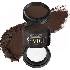SEVICH Root Touch up 브러시가 있는 헤어라인 파우더 탈모 숨김 여성 남성용 얇은 그레이 헤어 섀도우 토퍼 48시간 메이크업 지속 8g 대용량 블랙 [호환], 2-Med Brown