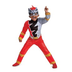 Disguise 레드 레인저 유아용 사이즈 근육 코스튬 공식 파워 레인저 다이노 퓨리 의상 마스크 포함 유아 사이즈 L (4-6)