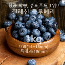 [전국 도전!] 생블루베리 칠레산(15mm/18mm/20mm 개당 125g) 냉동제품 소과 비교불가!, 1세트, (총 1000g) 특대과 18mm(125gx8개)