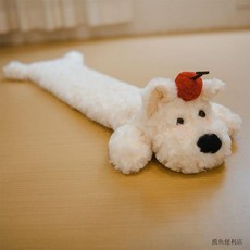 可愛毛絨長條熱水袋 注水暖水袋 被窩專用 冬天暖床神器 臺灣出貨, 1個, 櫻桃西高地,小號熱水袋長56cm容量1L保溫6 小時