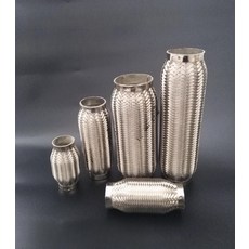 자동차 머플러 배기 튜닝 자바라 소음기, 4단 51 x 200 양끝 파이프 포함, 1개