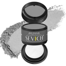 SEVICH Root Touch up 브러시가 있는 헤어라인 파우더 탈모 숨김 여성 남성용 얇은 그레이 헤어 섀도우 토퍼 48시간 메이크업 지속 8g 대용량 블랙 [호환], 회색
