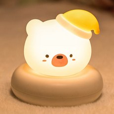 락톡마켓 귀여운 충전식 애니멀 미니무드등 터치식 수면 수유등, 곰