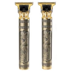 復古雕刻電動理髮器 USB充電式全金屬剪髮機, 龍頭槍銅色液晶款