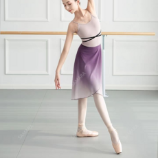 SAMARA 여성 성인 발레복 쉬폰 스커트 그러데이션 컬러 퍼플 핑크