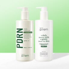 메이크프렘 2종세트 PDRN 피디알엔 포어 클레이 클렌징 밀크 500ml+모이스처 500ml +해면스펀지+폼50ml 증정, 메이크프렘 카니PICK/2종세트 PDRN 피디알엔 포어, 1, 500ml
