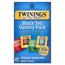 Twinings Black Tea Variety Pack 20 Bags 1.41 oz (40 g) 141870, Twinings, Black Tea Variety Pa