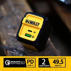 DEWALT 美國 得偉 充電器 獨立快充電源供應器 折疊充電 插頭 插座 DXMA1310851 PD QC3.0快充, 1個