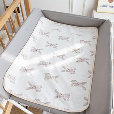 데이희 휴대용기저귀매트 기저귀갈이대 방수, 50 x 70cm, 대형 흰 토끼