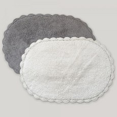 코스트코 플로티나 순면 발매트 세트 2P 50x70cm 675481, 화이트+화이트