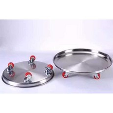 이동식 화분받침대 원형 트레이 소형 휠 외경약38cm, 1개, 201 27mm 레드 4개 휠 브레이크