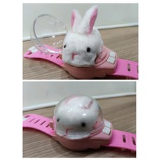 毛絨小白兔遙控小車 / 手錶造型控制器，兒童趣味玩具，無線遙控，裸裝, 1個, 白色