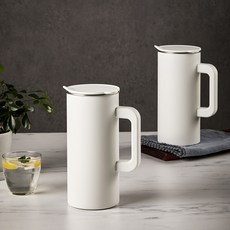 모던하우스 세척이 쉬운 스텐 304 냉장고 물병, 크림, 1.5L, 2개 크림, 1.5L, 2개