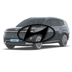 아이오닉 9 블랙 엠블럼 로고 교체 스티커 전면 + 후면, 블랙유광, 전 / 후면 엠블럼