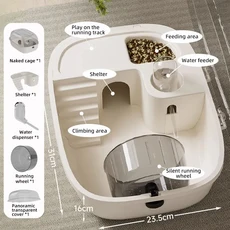 새로운 햄스터 투명 럭셔리 미니 빌라 소형 쥐 케이지, 04 White