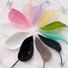 크레 나뭇잎 백업 은신처 도마뱀 플라스틱 인조식물 인조식물 파충류 용품 긴타입, 1개, 화이트