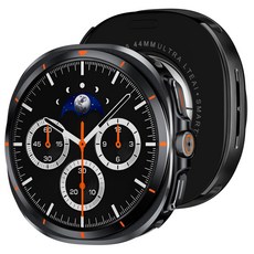 더조은셀러 스틸 핏 아연 합금 풀커버 메탈 프레임 보호 케이스 갤럭시 워치8 44 40 울트라 호환, 1개, 블랙