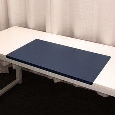 Sunghwi PU 가죽 고정형 팔꿈치 보호 데스크매트 키보드 마우스 패드, 네이비 네이비