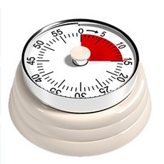 MyWa 機械式計時器 磁吸免電池 提醒時間 烘焙料理必備, 米色, 1個