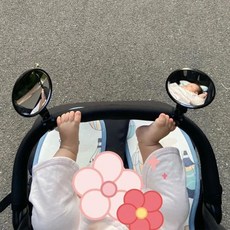 嬰兒車手推車通用後視鏡 廣角凸面鏡 方便觀察寶寶, 1個, 一對 方便觀察寶寶狀態,適用於 1.5-3cm 的車把8cm鏡頭