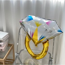 프로포즈 다이아몬드 반지 풍선, 골드
