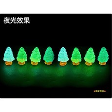 隨草憶境 聖誕樹夜光擺件 樹脂工藝雪景裝飾 微縮景觀擺設, 單入（款式隨機）