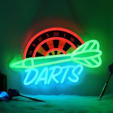 다트 네온 라이트 디밍 가능 LED 네온 사인 USB 전원 침실 거실 게임룸 맨케이브 바 클럽 장식 생일 선물, [02] 25x38.25cm
