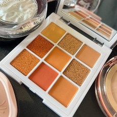 퍼플 그린 실버 매트 아이팔레트 펄 글로시 섀도우팔레트 레드브라운 아이섀도우, 1개, 선셋오렌지